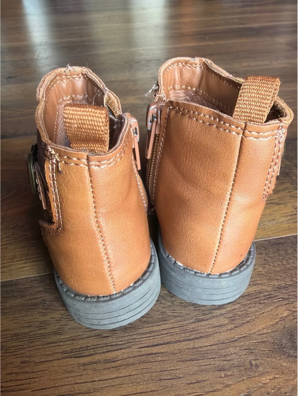 Carter's Toddler Girls Brown Ankle Boots with Heart Buckle Detail Size 6M